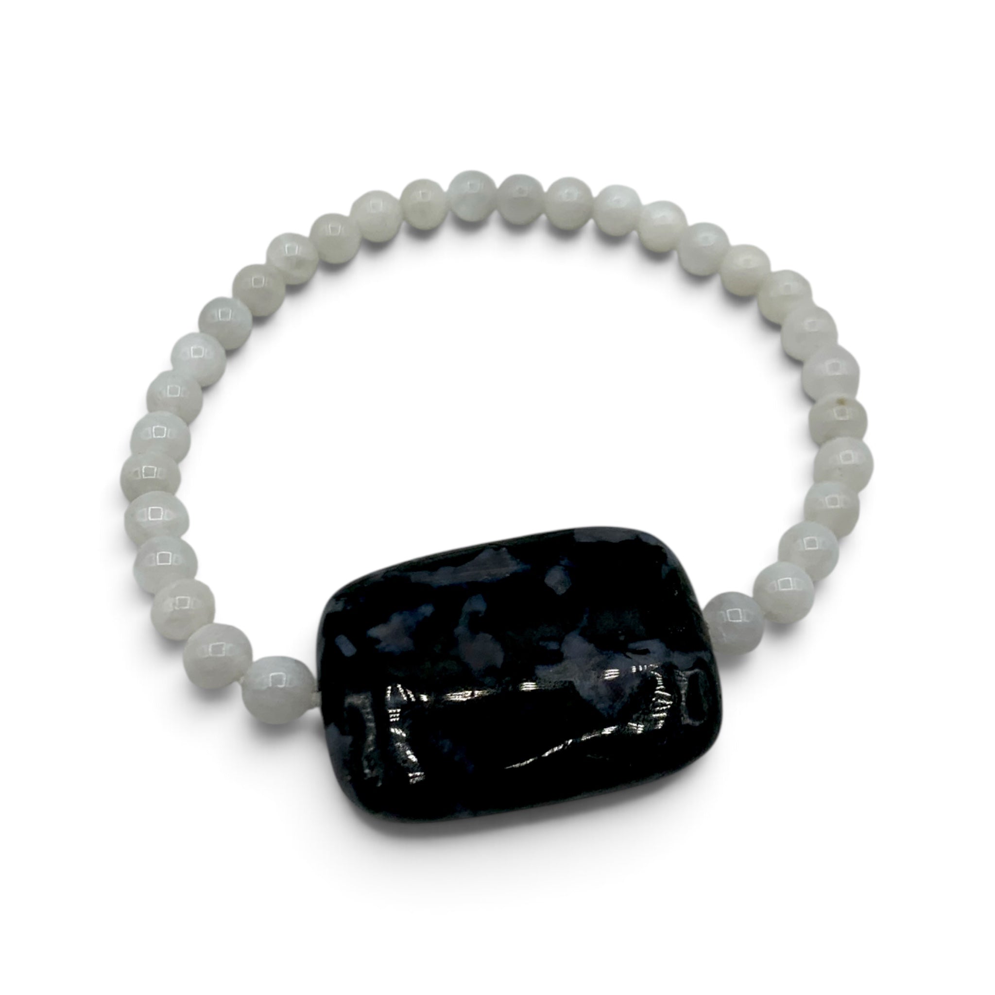 Bracelet - Merlinite & Rainbow Moonstone